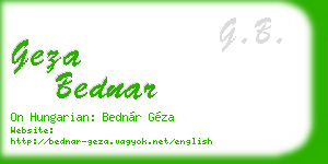 geza bednar business card